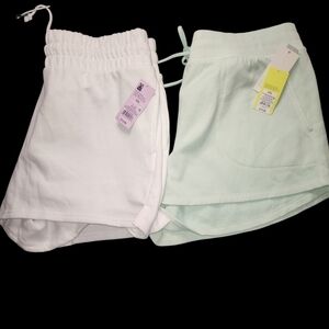 Women's Wild Fable White and All In Motion Mint Shorts Size XLL NWT